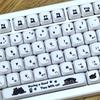 MAIMOOO Kätzchen Tastenkappen Verstecken Weiß Schwarz Einfach Niedlich Katze Tastenkappe Moa PBT Kawaii AJAZZ Aula Tastatur Tastenkappe