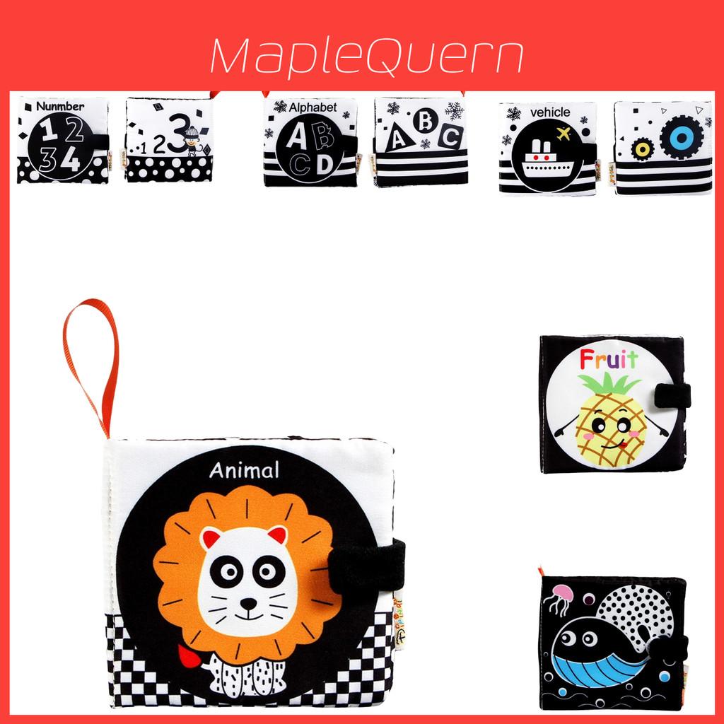 New Baby Cloth Book Black And White Number Cognitive Sound Paper Children's Early Education Book Tear-resistant Cloth Book Infant Toddler Toy