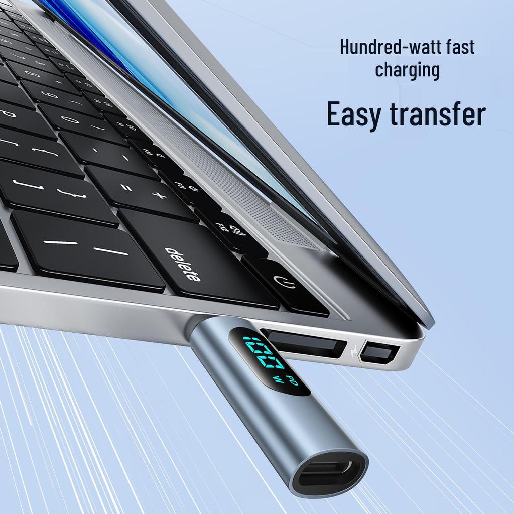 Adaptér Type-C PD100W Rychlá nabíječka s OTG a digitálním displejem