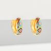 Kenjie Retro Copper Enamel Circle Earrings - Fashionable, Colorful, Versatile Drip Oil Earrings for Women