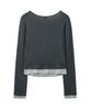 Lense Henley Neck Layered T-Shirt Charcoal