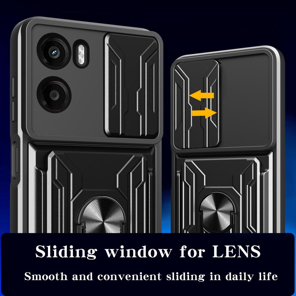 For Motorola Moto G05 4G Case PC+TPU Kickstand Phone Back Cover with Camera Slider
