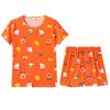 Women's Santa Claus Cartoon Short Sleeve Pajama Set - Soft, Comfortable Summer Loungewear