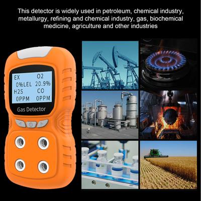 4in 1 Gas Detector CO H2S O2   Tester Analyzer Rechargeable LCD Display Sound Light Vibration Alarm   Quality Tester