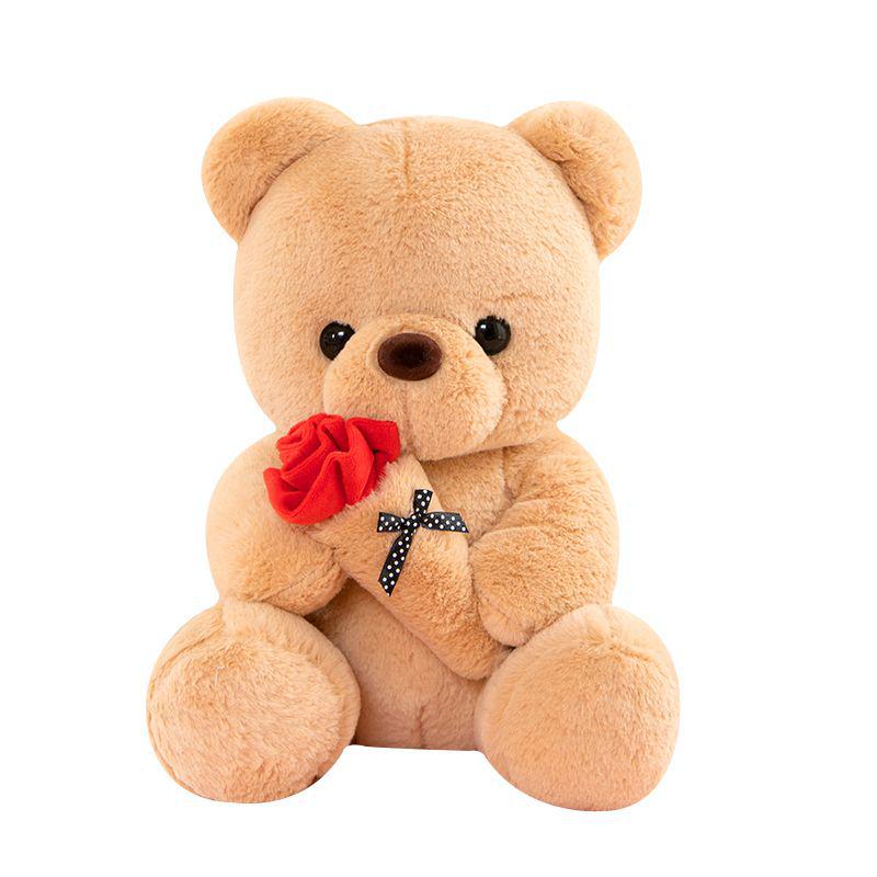 Adorable Rose Flower Teddy Bear Plush Doll - Valentine's or Wedding Gift