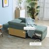 Space-Saving Single Armchair Bed Reclining On 4 Levels with Padded Seat, 96x84.5x87.5cm, Green
