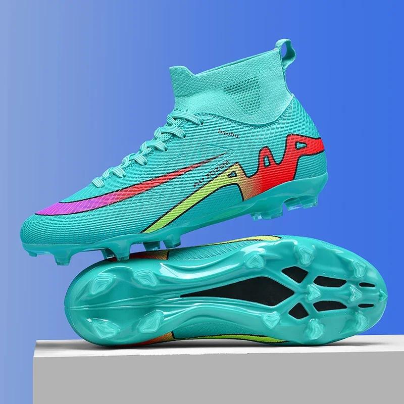 

New Men Soccer Shoes Outdoor Cleats Long Spikes Football Boots Sport Adult Breathable Match Comfortable Training Boys Non Slip 35