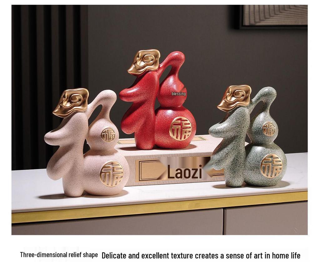 Chinese Ceramic Gourd Ornament - Home Decoration Gift