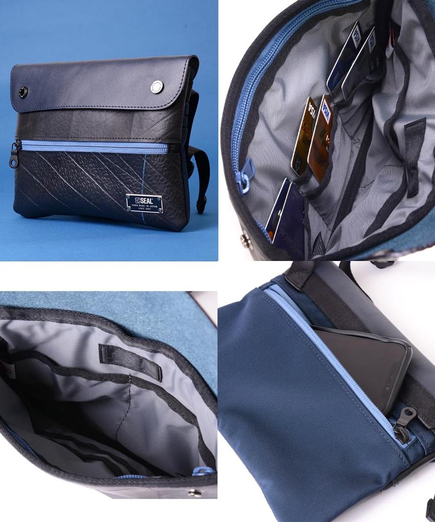 SEAL Travel Sacoche Wallet Shoulder Bag Sacoche Bag Waterproof Small Travel Leather Genuine Leather Wallet Mini Shoulder Bag Men's PS-169NV