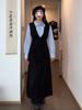 Plus Size Women's French Patchwork Long Skirt - Early Spring Two-Piece Style Dress