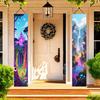2D Flat, 2pcs 2D Flat Banner Door Hanging Flags with Vivid Purple Suitable for Home Decor, Garden, Porch & Party Decoration - Chinese Couplet Design, 