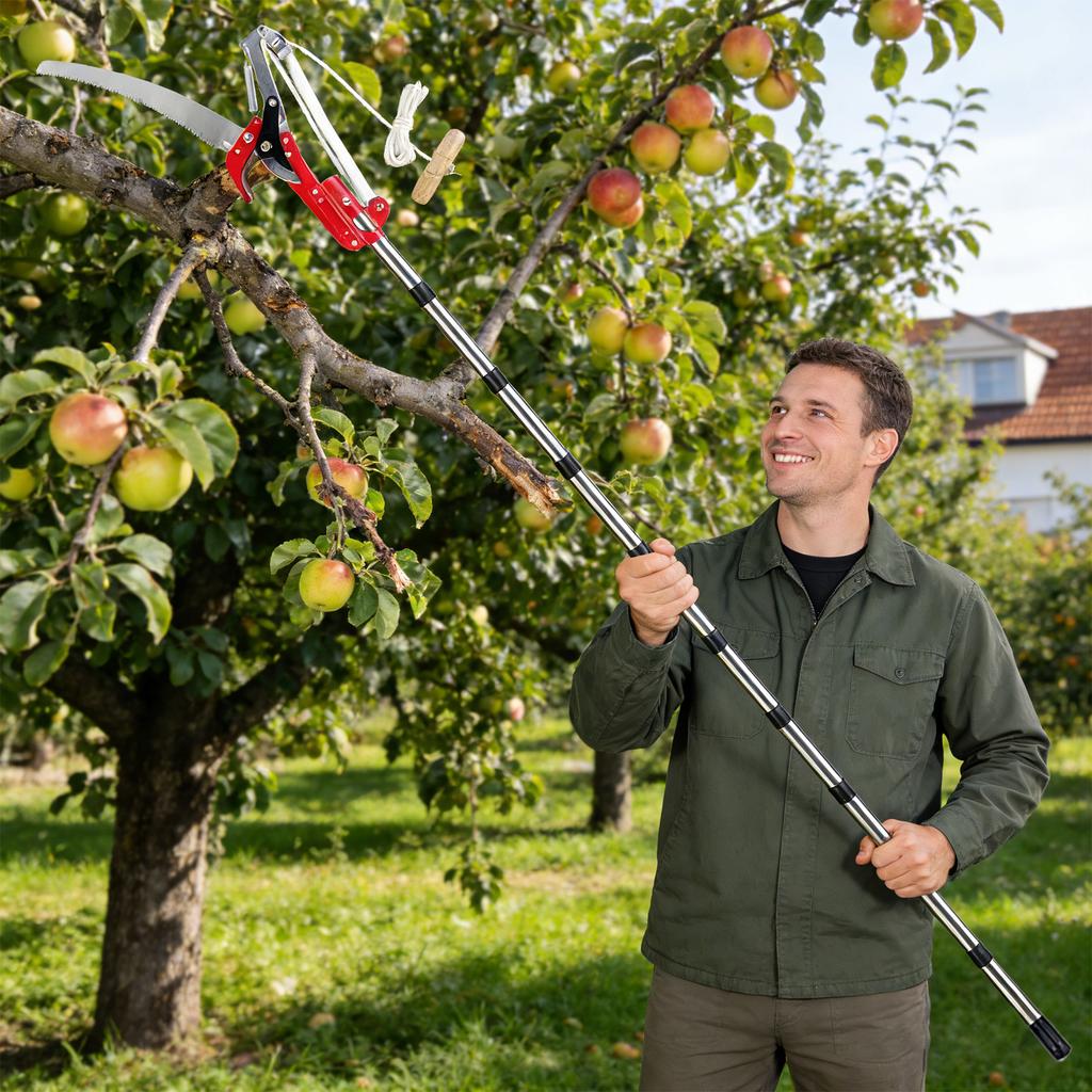 13ft Extendable Splicing Rod Trimming Tool with Handle Fruit Tree Plant Scissors for Fresh Branch Plant Flower