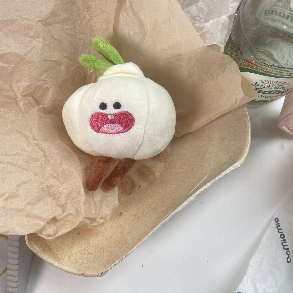 Cute Funny Vegetable Keychain Plant Key Ring Garlic Pendant Garlic Plush Doll Backpack Pendant