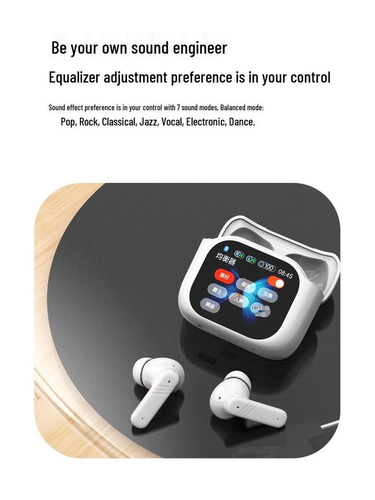 Long-lasting Wireless Bluetooth Noise-Canceling Headphones with Smart Color Screen, Comfortably Wearable for Extended Periods