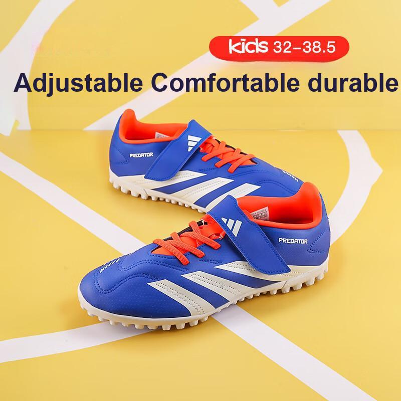 adidas Predator Club TF Suni Çim Kaymaz Dayanıklı Düşük Bilekli Futbol Ayakkabıları Çocuk Futbol Ayakkabıları Mavi Beyaz Turuncu IF6421
