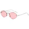 Vintage Hexagon Sunglasses Retro Rimless Sun Glasses Trendy 2000s Shades Fashion Y2K Accessories UV400 Protection Eyewear