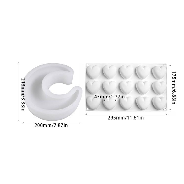 Efficient Silicone Pastries Making Mould Stamp Functional Cake Baking Embosser Moon Shape Silicone Mold