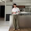 Men's Korean Light Luxury Draped Wide Leg Pants Leisure Button Down Solid Color Straight Premium Elegant Sweatpants