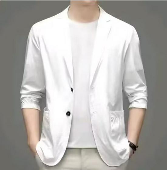Men's High-End Ultra-Thin Ice Silk Sun Protection Jacket - Single-Breasted Casual Summer Suit