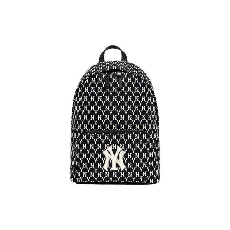 MLB Monogram Series Casual Sports Logo Polyester Backpack Unisex Backpack Black 3ABKL021N