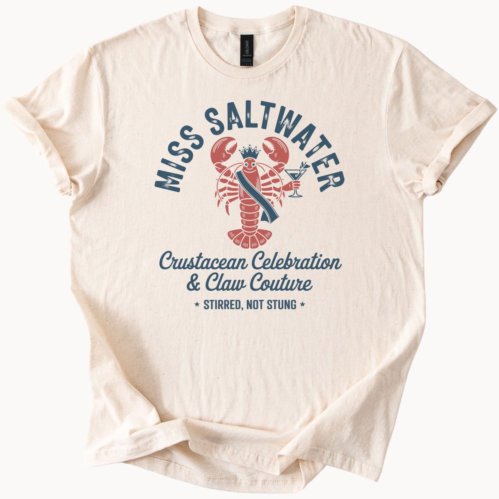 Miss Saltwater Lobster Graphic Shirt Crustacean Celebration Claw Couture Ocean Seafood Tee Funny Coastal Beach Nautical Apparel 150