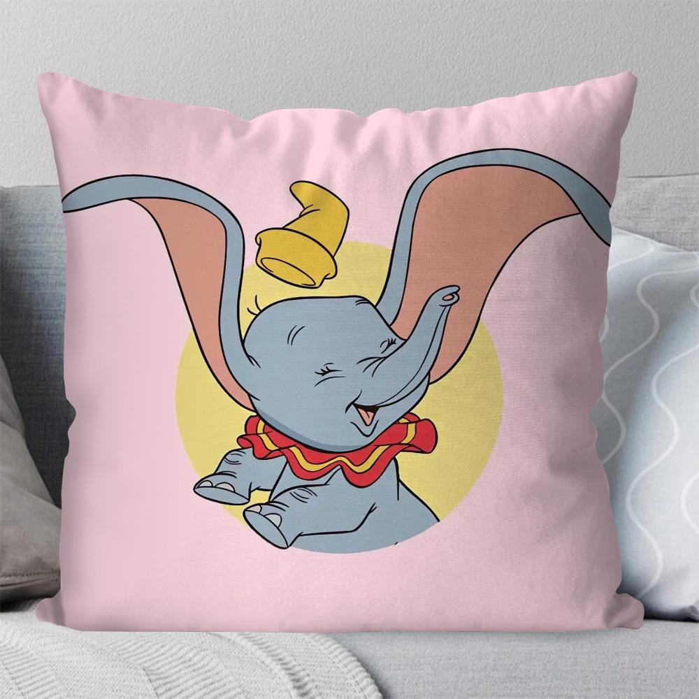 1Pc D-Dumbo Animated Character Pillow Case Square Pillow Bedroom Sofa Leisurecomfortcushioncar Living Room Home Decoration 40X40