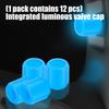 Corrosion Resistant Rubber Valves Stem Covers Caps Glow at Night for Bike Truck Automotive Safety on Cars Motorcycles