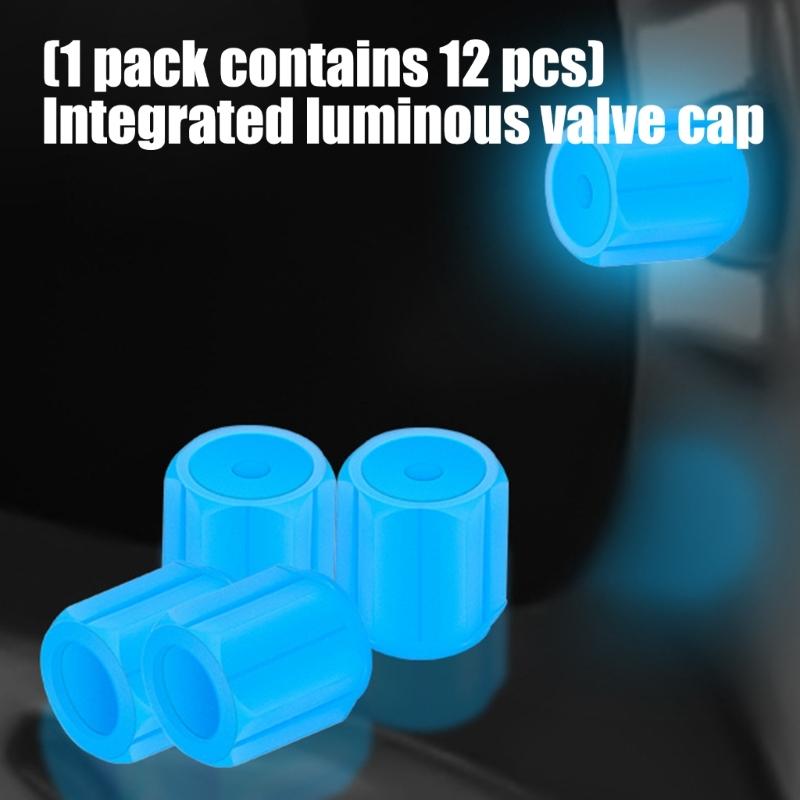 Corrosion Resistant Rubber Valves Stem Covers Caps Glow at Night for Bike Truck Automotive Safety on Cars Motorcycles