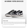 Air Jordan 1 Retro Low OG GS Black Cement Kids Sneakers Muslin Tech-Grey White CZ0858-001