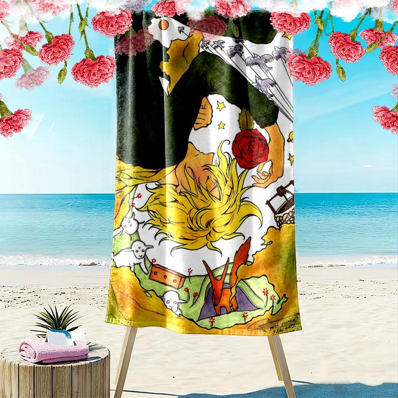 Little Prince Hush Print Beach Towel, Large Soft Quick Dry Towel for Beach Camping Swimming