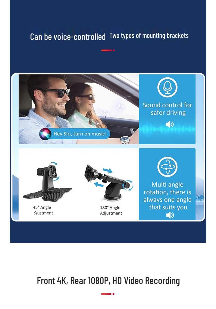 Navigatore per Auto con Touchscreen da 10,26 Pollici e Registratore Dual Dash Cam 1080P