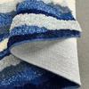 Thick Flocking Ocean Wave Rug Non Slip Rubber Back Washable Acrylic Floor Mat For Bedroom Bathroom Beach House Decor