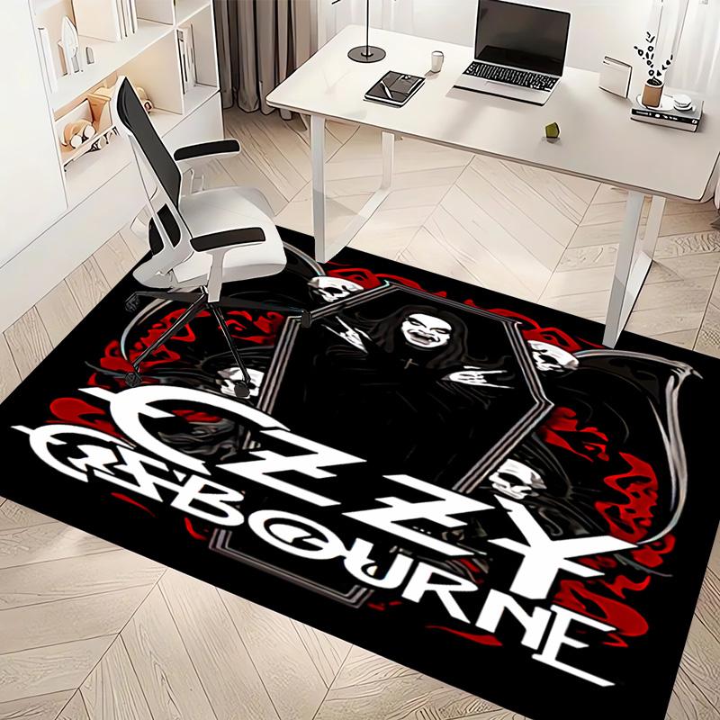 1pc Ozzy Madman Print Area Rug - Soft, Washable Non-Slip Indoor Mat, Living Room, Home Office Decorative Rug,Office Decorative