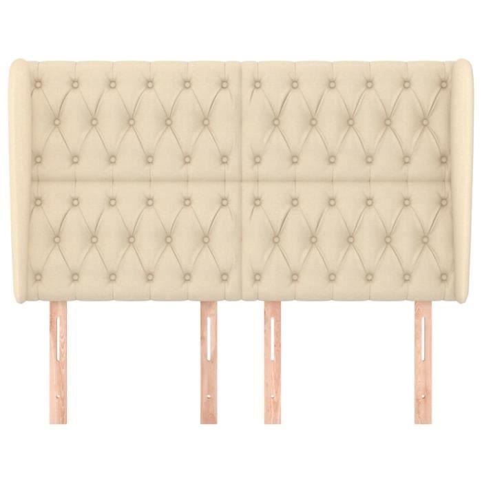 VidaXL Headboard with Ears Cream 147x23x118-128 Cm Fabric3118295
