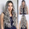 Fashionable Big Wave Curly Hair Wig - Girl's Long Hair with Parted Hair and Gradient Full Head Coverings Wigs
