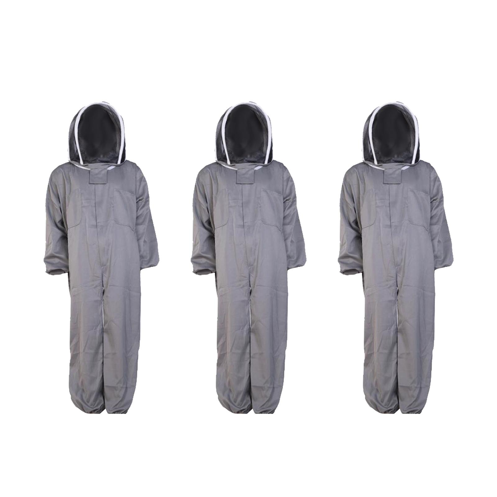 

Bee Suit Full Body Protection Beekeeper Suit Veil Hood Outfit for Beginners Yard L