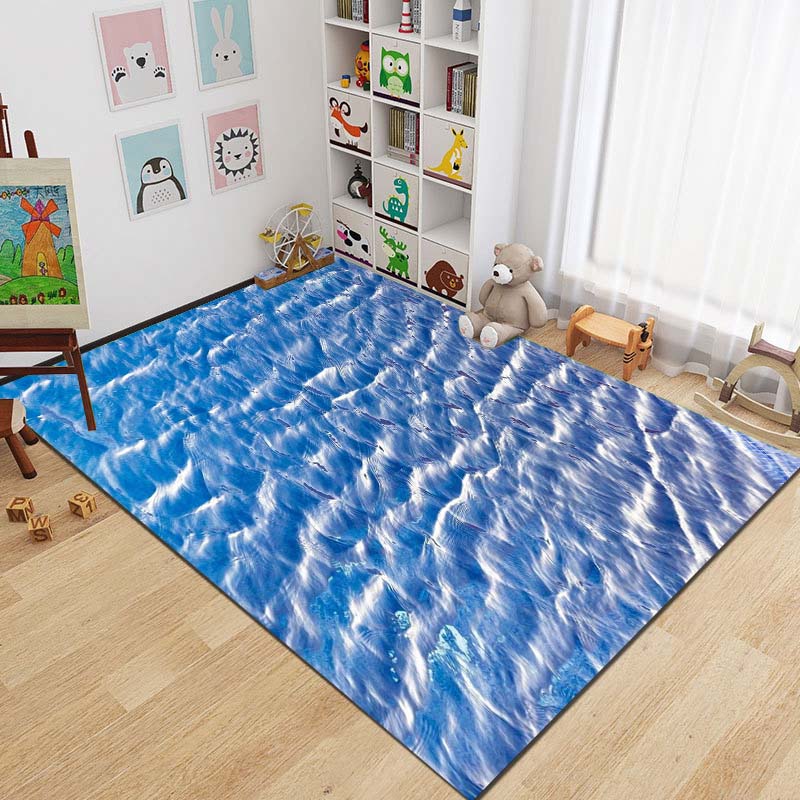 15 Sizes 3D Sea Floor Mat Rug Beach Waves Runner Carpet Kitchen Washable Non-slip Living Room Carpet Marine Bath Mat Absorbent