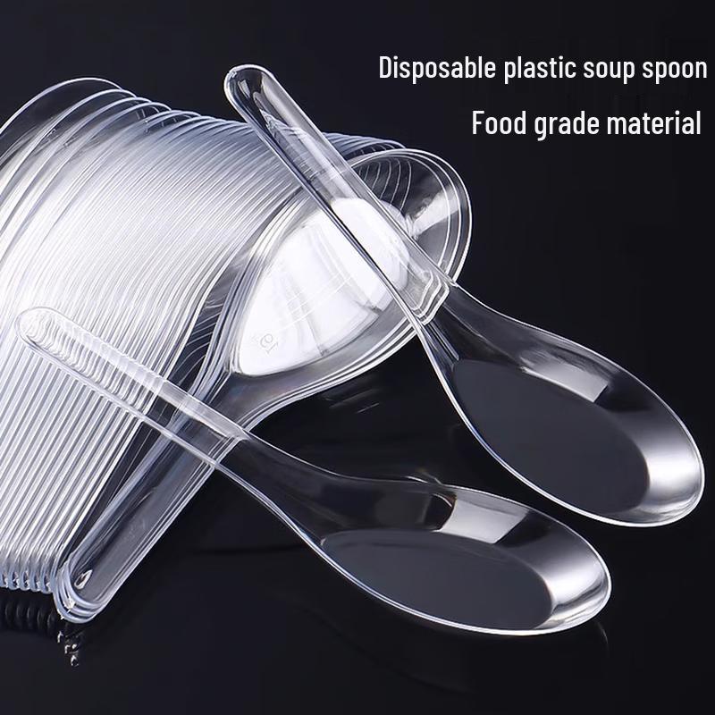 Yuzi Thickened Disposable Plastic Spoons