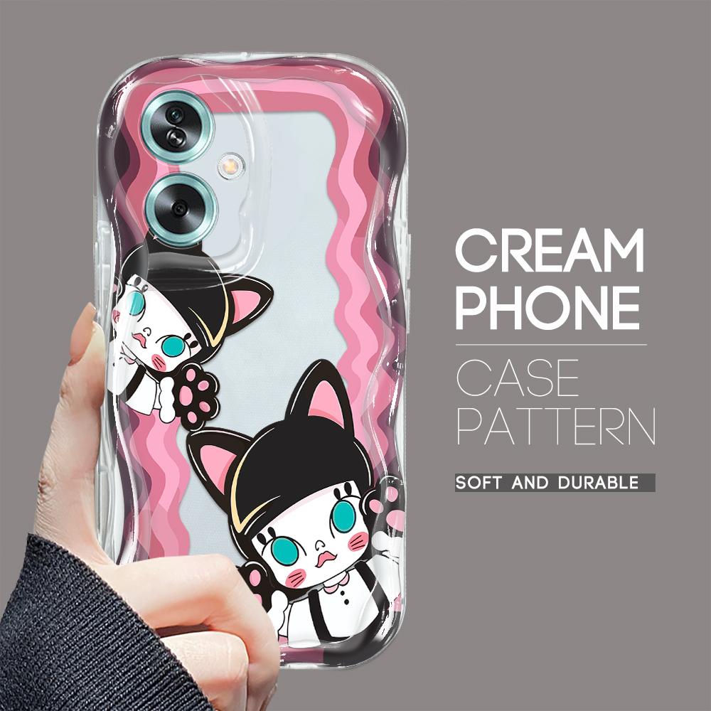 

Милый мультяшный узор, кремовая текстура, мягкий силиконовый чехол с волнистыми краями, чехол для телефона для OPPO Reno Realme Realme 6 прозрачный