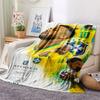 1PC Neymar Jr Patterned Flannel Blanket Suitable For All Seasons for Home Decor Warmth and Comfort Gifts Holiday Present