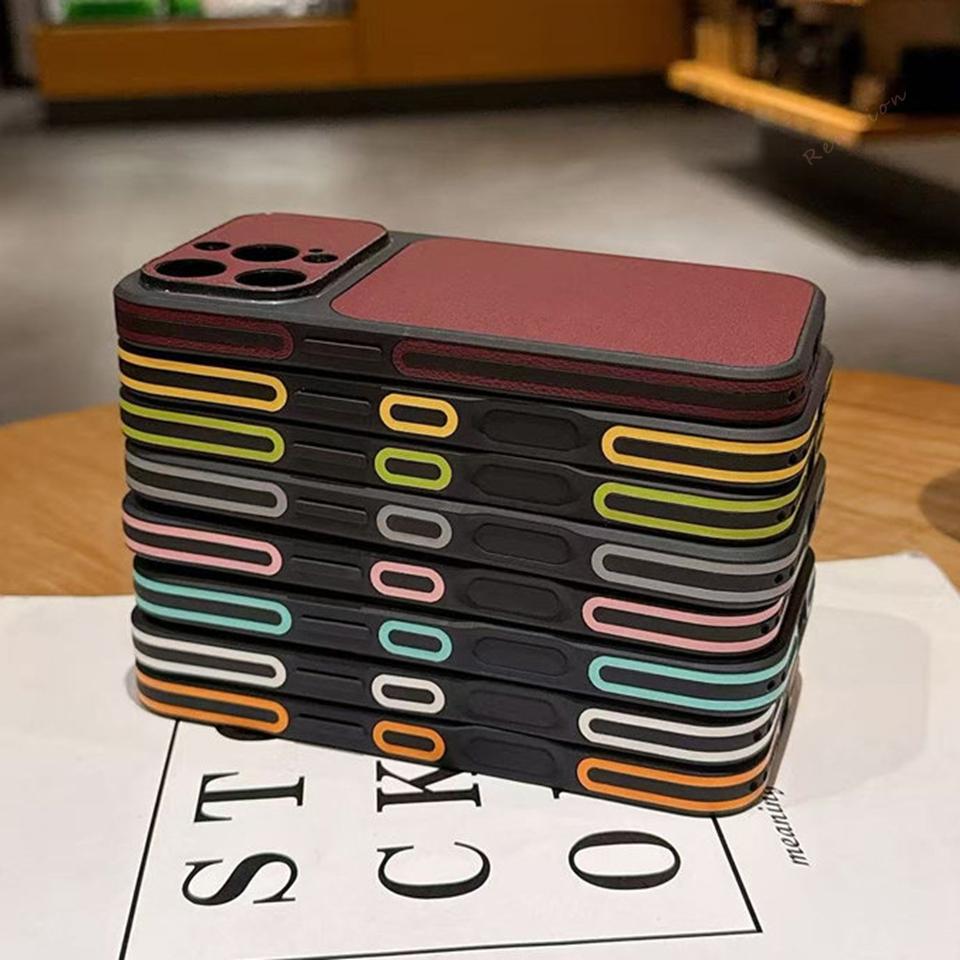 Candy Official Leather Phone Case for iPhone 17 13 14 15 16 Pro Max 14 15 16 Plus Big Window Shockproof Protector Cover