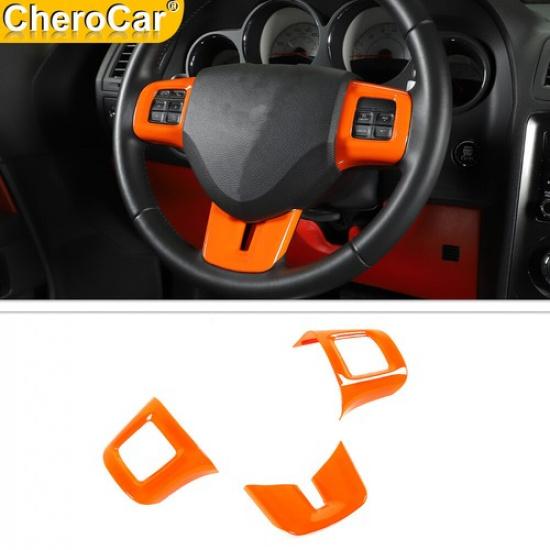 Steering Wheel Trim Cover For Dodge Challenger/Charger/Durango 2009-2014 Orange