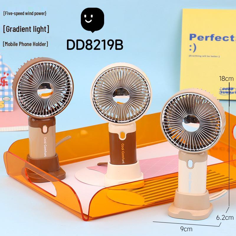 Compact USB Rechargeable Handheld Fan with Silent Mobile Phone Holder Factory/Wholesale/Export
