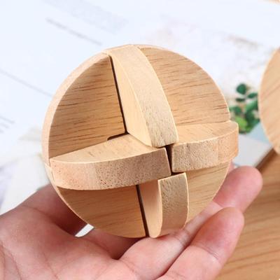 Classic Lu Ban Ball Wooden Brain Teaser Puzzles for Adults Kids Easy IQ Test Mind Games Educational and Fun Gift Ideas