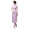 Traditional Chinese Women Long Cheongsam Bridesmaid Short Sleeve Evening Dress