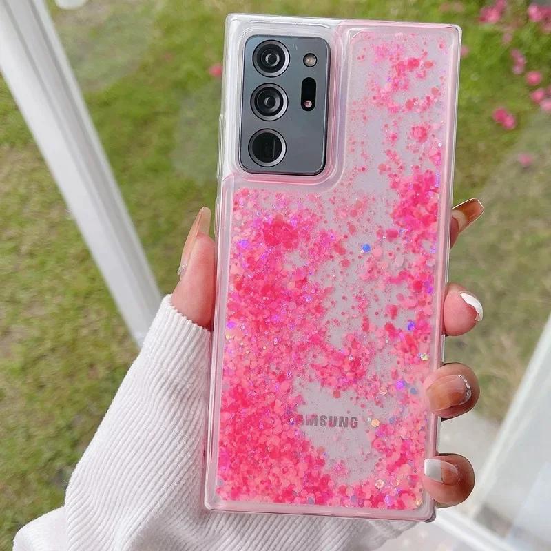 

Glitter Luminous Quicksand Case for Samsung Galaxy S24 S23 S25 Ultra S22 Plus S21 S20 FE A54 A55 A34 A15 A53 A52 Clear TPU Cover For Samsung S21Ultra