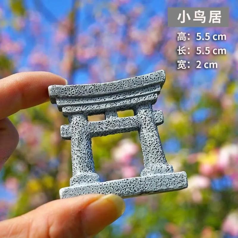Japanese Multi-sizes Torii Gate Aquarium Decor Miniature Ornament Garden Shrine Shinto Landscape Micro Decoration Simulation