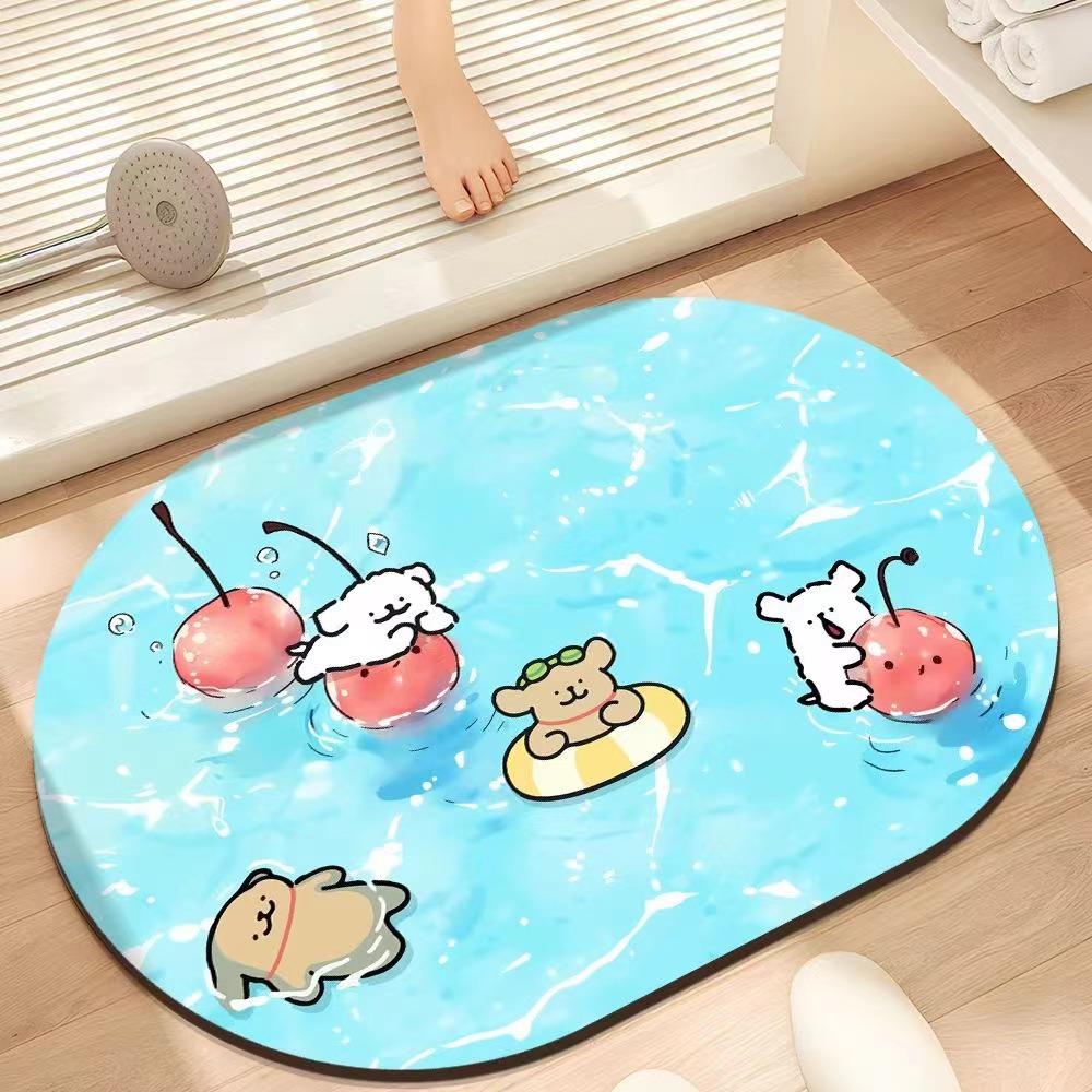 Tapis de sol Chien Dessin Animé Ménage Salle de Bain Toilettes Imperméable Séchage Rapide Doux Tapis pour Pieds Simple Dépoussiérage Antidérapant Paillasson 40*60