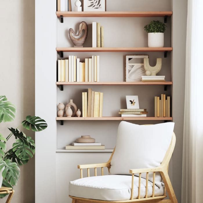 VidaXL Wall Shelf 100x30x2 Cm Solid Untreated Oak Wood 363560