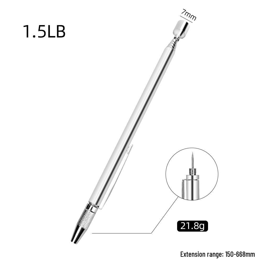 1.5 lb Telescopic Magnetic Pickup Tool with Light, Strong Magnet, Extendable Round & Square Mirror, Auto Repair Flashlight Head